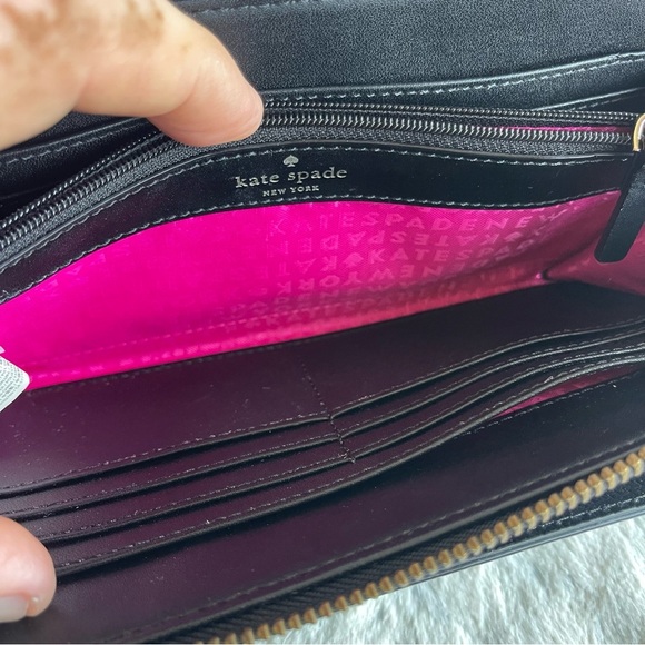 Kate Spade Black Leather Wallet Wristlet - Picture 13 of 16